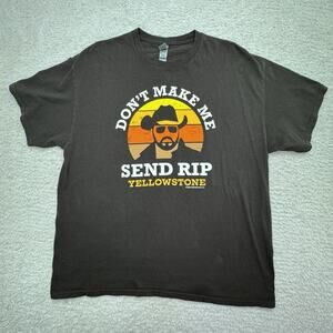 Yellowstone Mens T-Shirt Sz XL Brown "Don't Make Me Send Rip" Dutton Ranch EUC